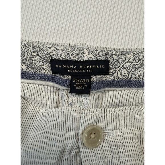 Banana Republic Men’s Linen Cotton Pants Relaxed Fit Light Gray 35x30 - Picture 6 of 8